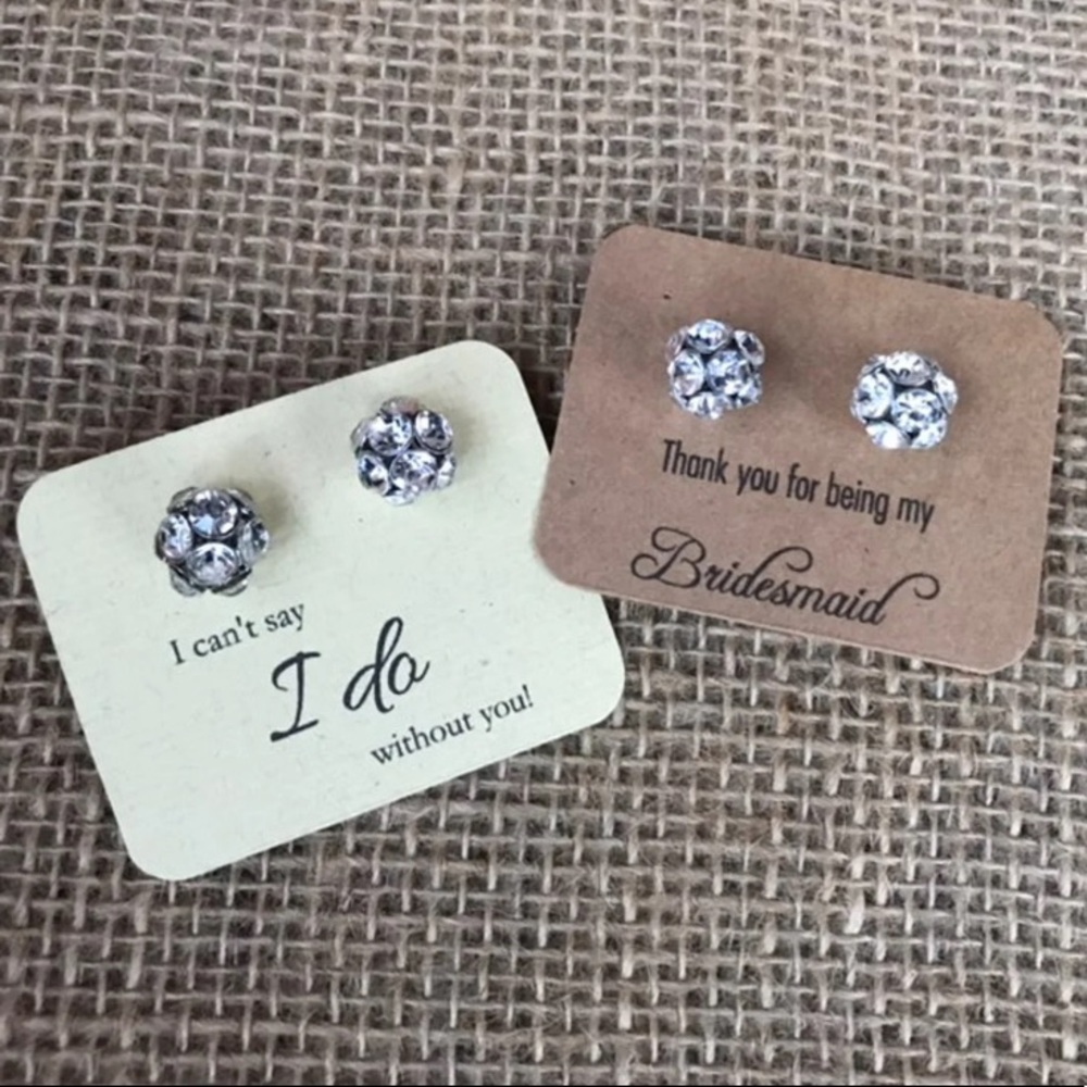 5 Bridesmaids Cluster Earrings Set